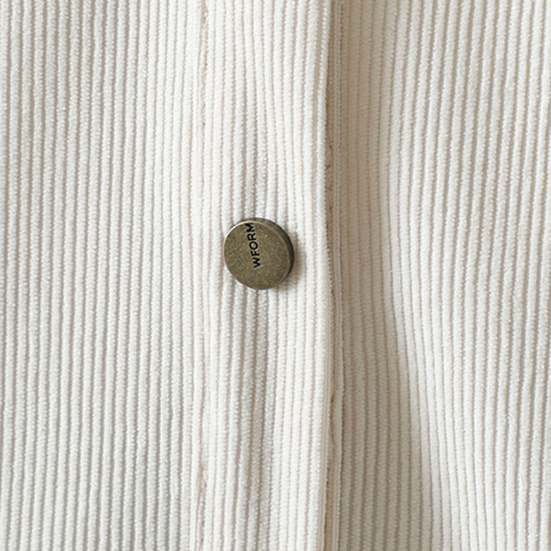 Chemise à manches longues en velours côtelé de coton à boutons unis Buddha Stones Commute pour femme - image 13