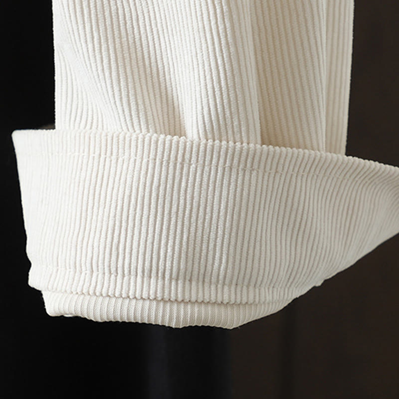 Chemise à manches longues en velours côtelé de coton à boutons unis Buddha Stones Commute pour femme - image 14