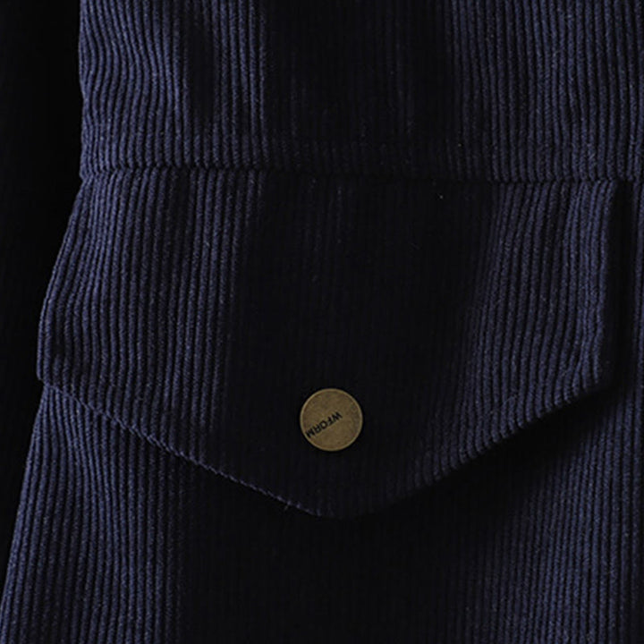 Chemise à manches longues en velours côtelé de coton à boutons unis Buddha Stones Commute pour femme - image 3