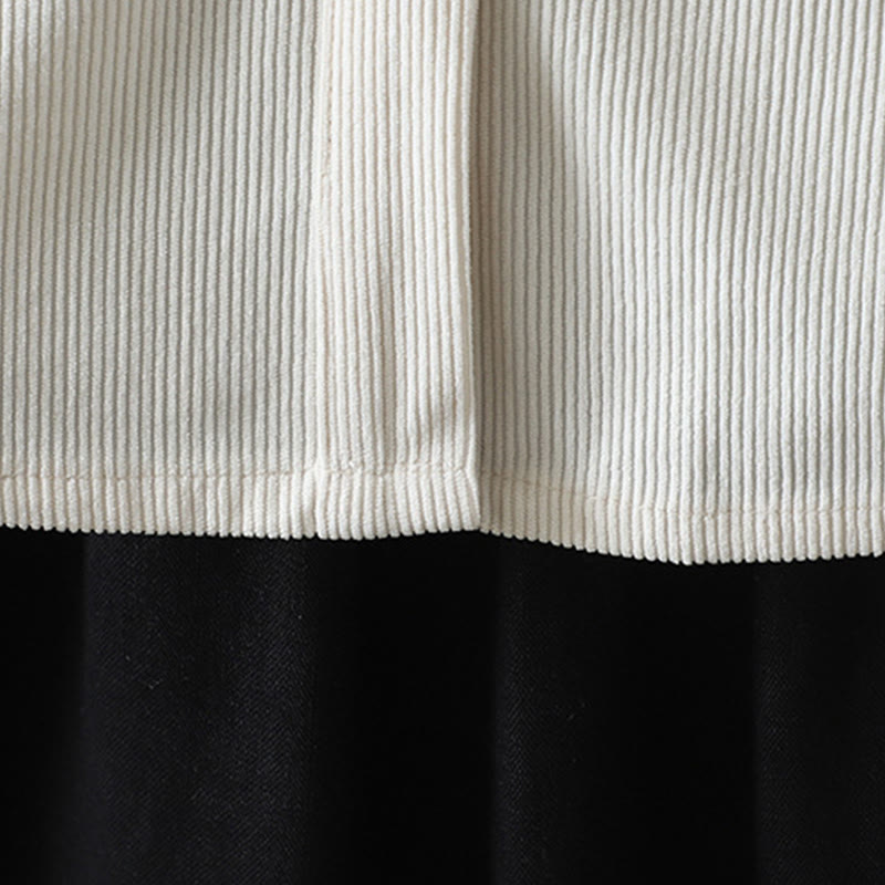 Chemise à manches longues en velours côtelé de coton à boutons unis Buddha Stones Commute pour femme - image 16