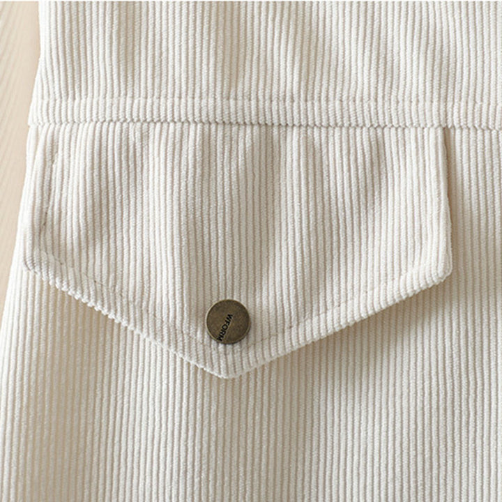 Chemise à manches longues en velours côtelé de coton à boutons unis Buddha Stones Commute pour femme - image 12