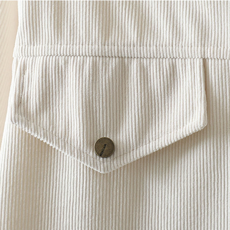 Chemise à manches longues en velours côtelé de coton à boutons unis Buddha Stones Commute pour femme - image 12