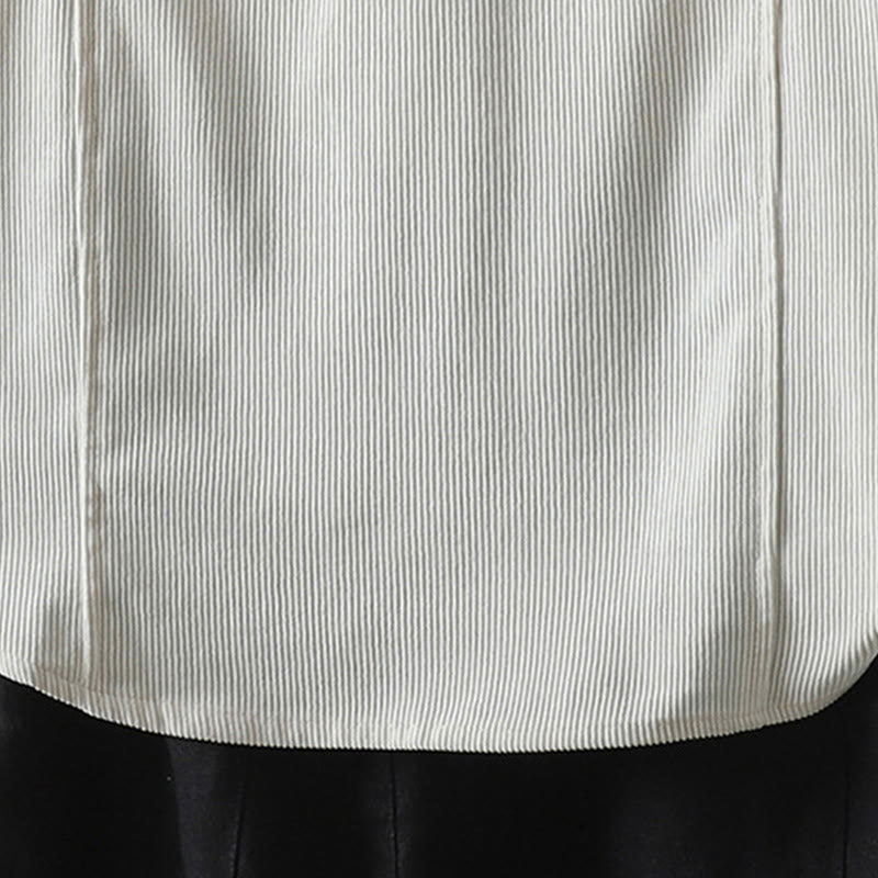 Chemise à manches longues en velours côtelé de coton à boutons unis Buddha Stones Commute pour femme - image 15