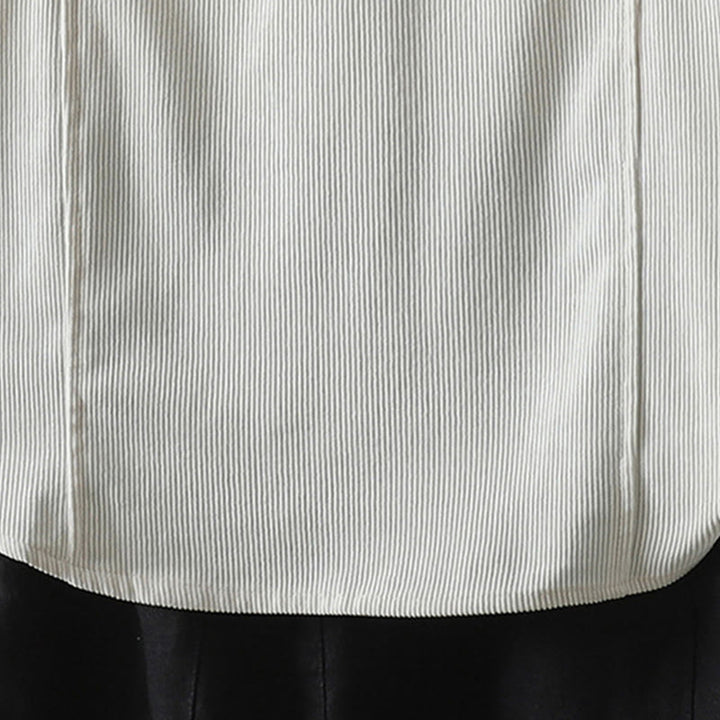 Chemise à manches longues en velours côtelé de coton à boutons unis Buddha Stones Commute pour femme - image 15