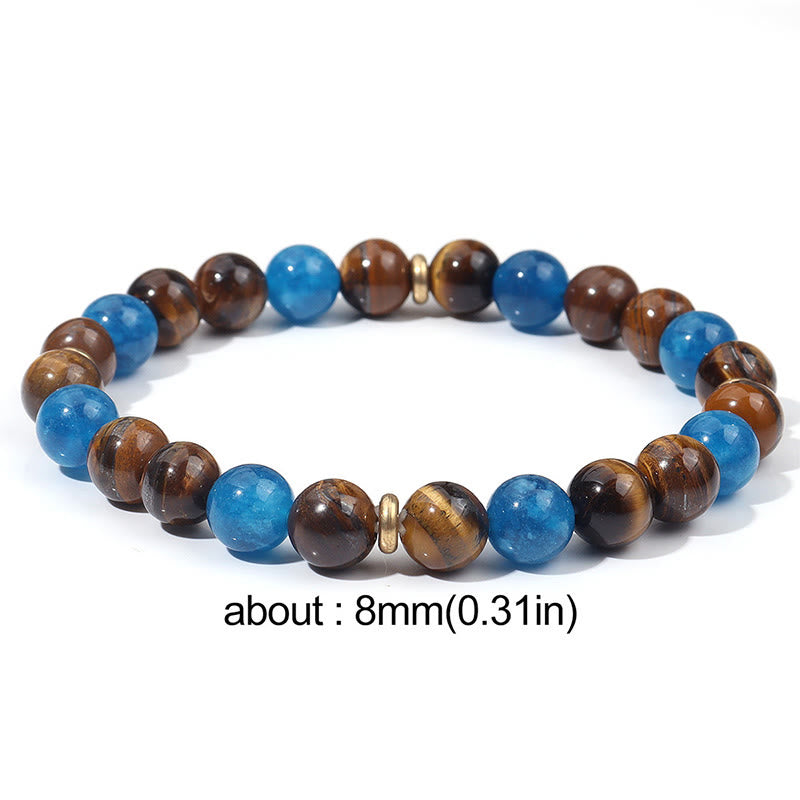 Bracelet de motivation en Buddha Stones' espacement en apatite et œil de tigre - image 7
