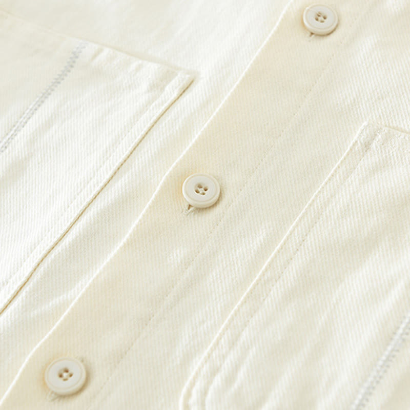 Chemise à manches longues et boutons Buddha Stones pour homme, vêtement en coton avec poches - image 6