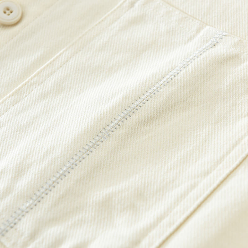 Chemise à manches longues et boutons Buddha Stones pour homme, vêtement en coton avec poches - image 7