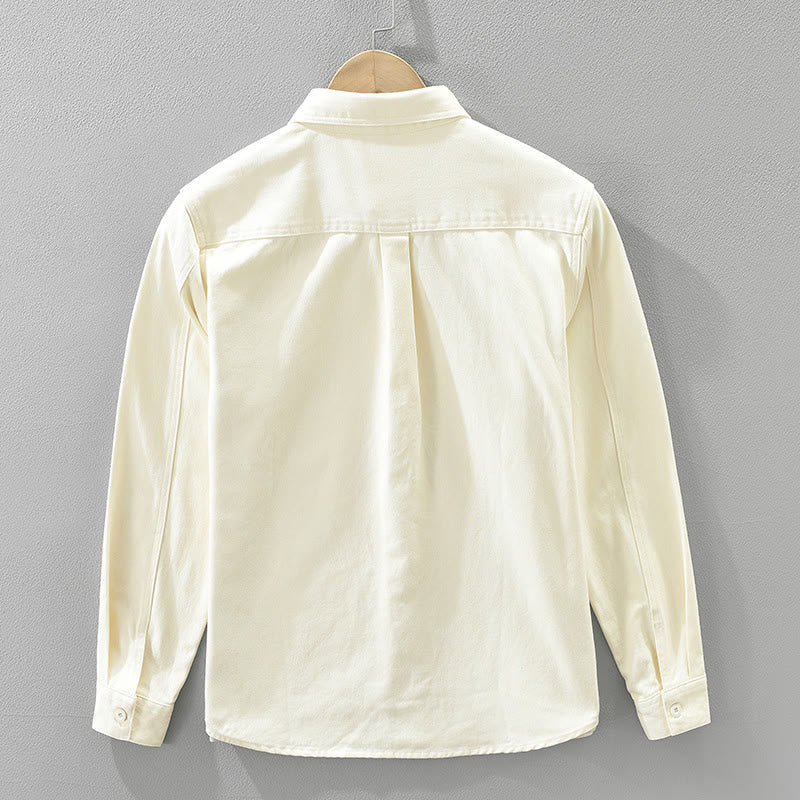 Chemise à manches longues et boutons Buddha Stones pour homme, vêtement en coton avec poches - image 3