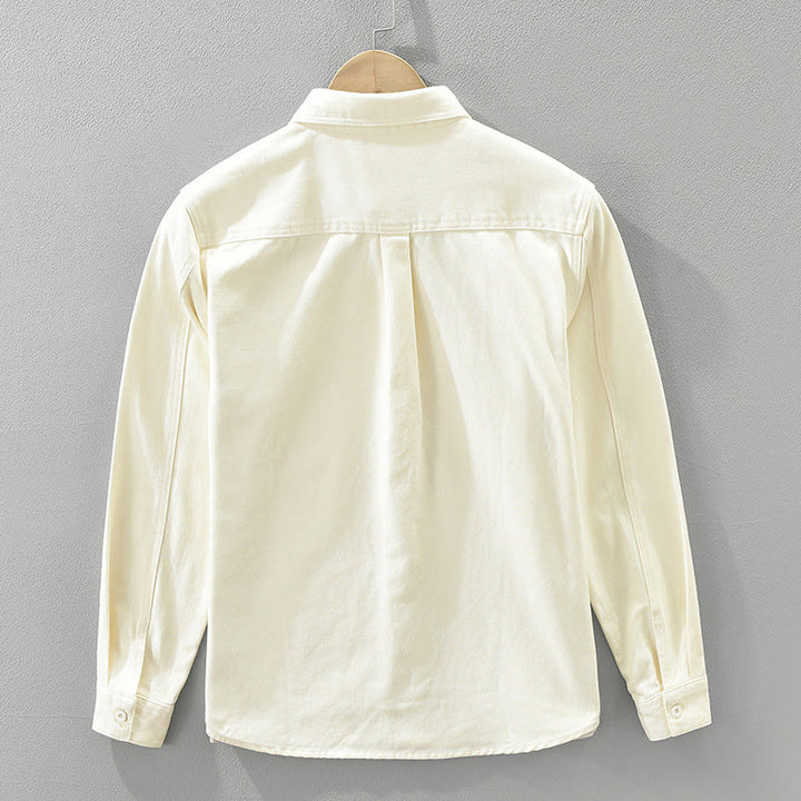 Chemise à manches longues et boutons Buddha Stones pour homme, vêtement en coton avec poches - image 3