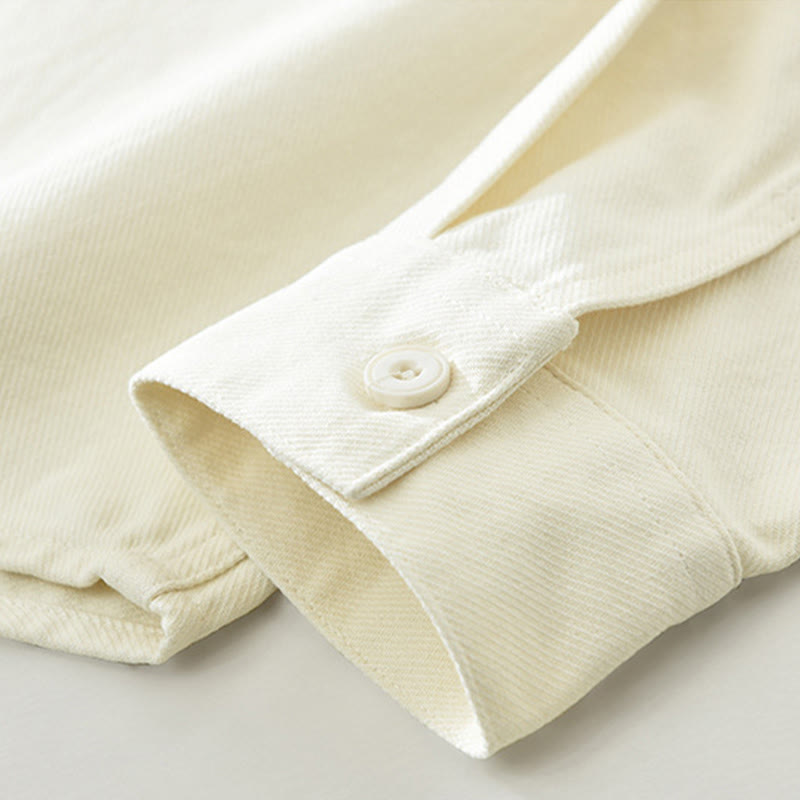 Chemise à manches longues et boutons Buddha Stones pour homme, vêtement en coton avec poches - image 8