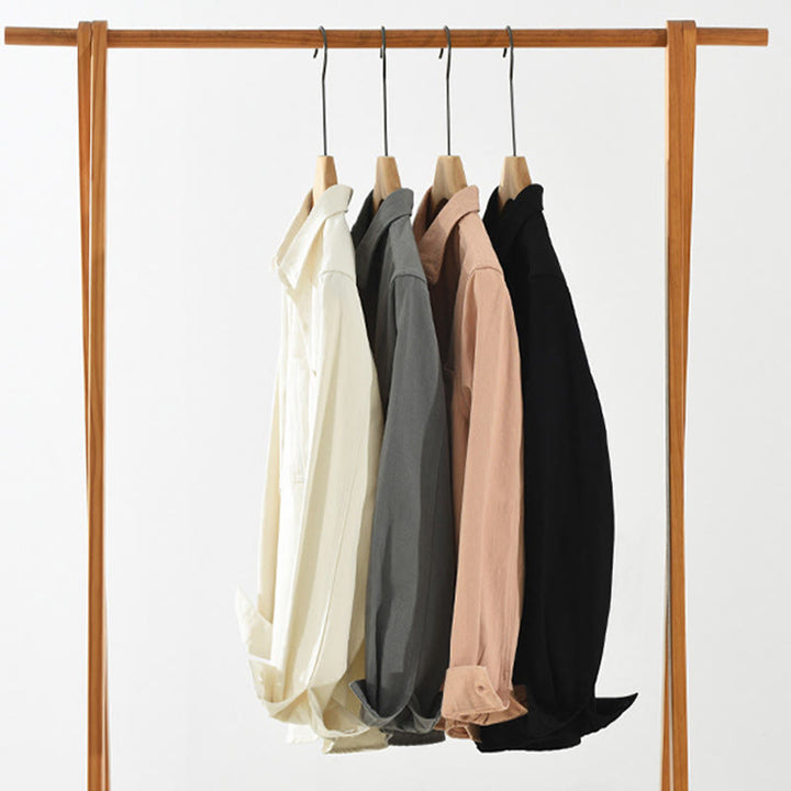 Chemise à manches longues et boutons Buddha Stones pour homme, vêtement en coton avec poches - image 16