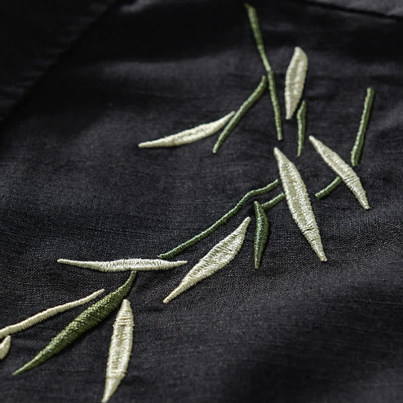 Chemise à manches longues en coton et lin pour homme, motif Buddha Stones brodées - image 2