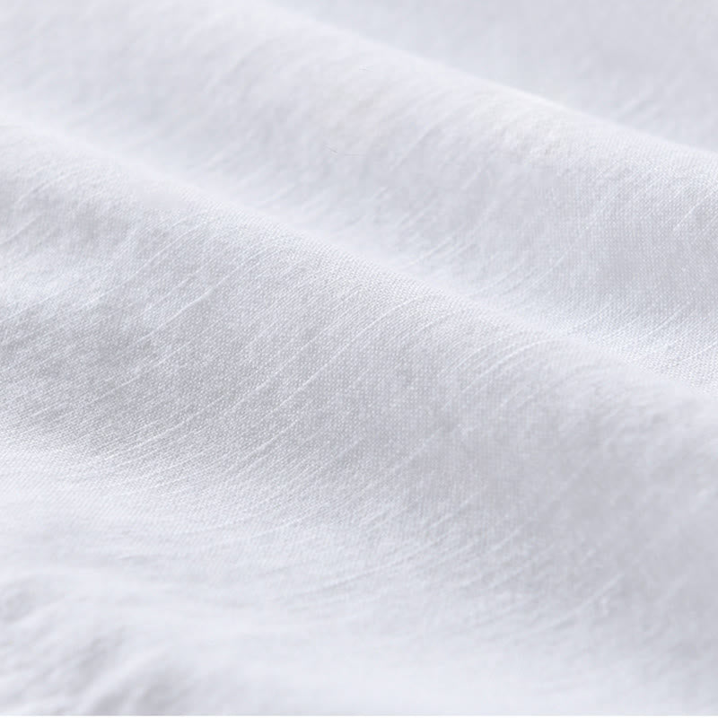 Chemise à manches longues en coton et lin pour homme, motif Buddha Stones brodées - image 9