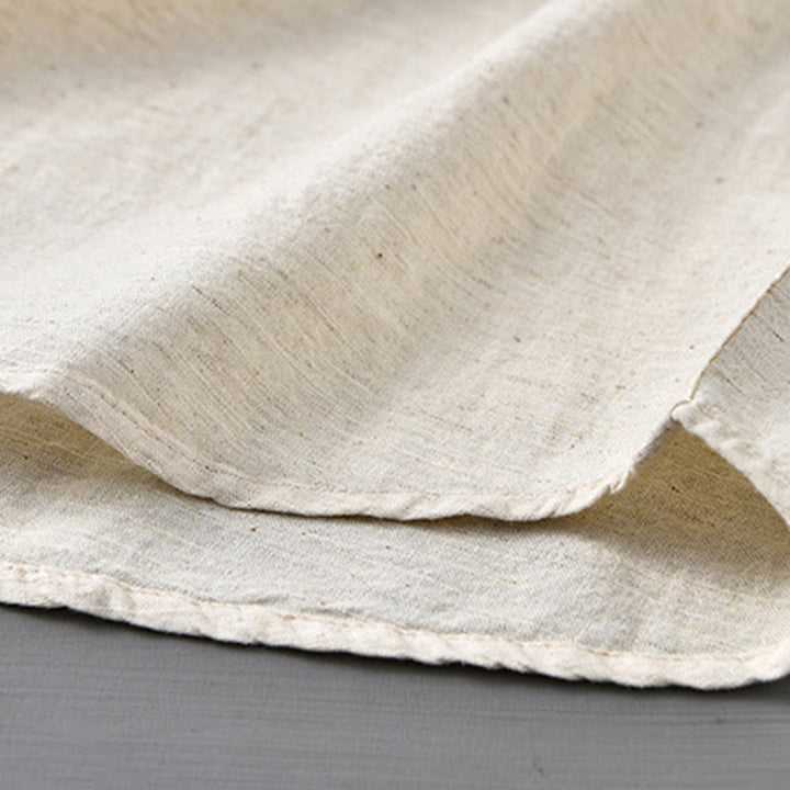 Chemise à manches longues en coton et lin pour homme, couleur unie, col montant, style printemps, Buddha Stones - image 14