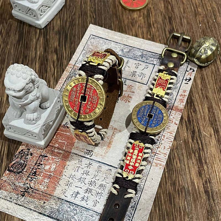 Bracelet de montre en cuir avec Buddha Stones et fantômes de la montagne  - image 4