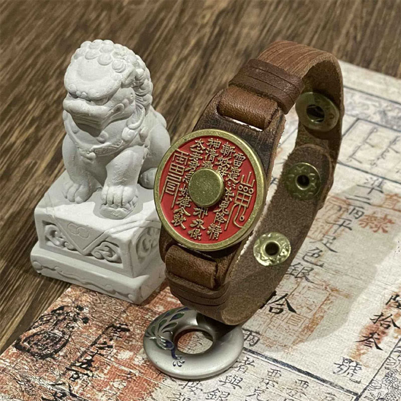 Bracelet de montre en cuir avec Buddha Stones et fantômes de la montagne de cinabre  - image 1