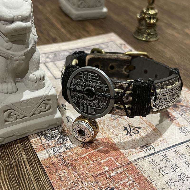 Buddha Stones des cinq empereurs Fantômes de la montagne Dépenser de l'argent Chance Bracelet de montre en cuir  - image 1