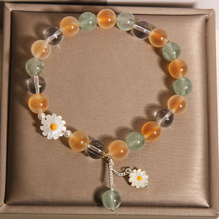 Bracelet de guérison en agate Buddha Stones naturelle et quartz fraise vert - image 3