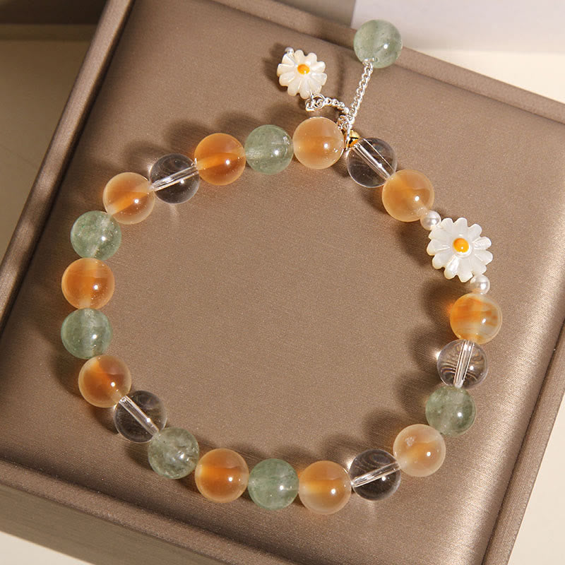 Bracelet de guérison en agate Buddha Stones naturelle et quartz fraise vert - image 4