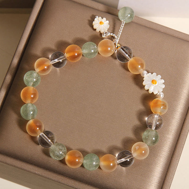 Bracelet de guérison en agate Buddha Stones naturelle et quartz fraise vert - image 4