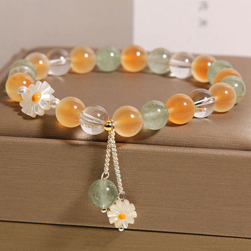 Bracelet de guérison en agate Buddha Stones naturelle et quartz fraise vert - image 1