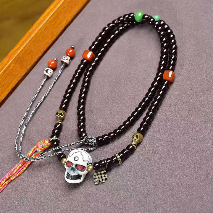 Bracelet positif en Buddha Stones et coquille de noix de coco du Tibet, Seigneur de la forêt des cadavres - Coquille de noix de coco (Bonheur ♥ Positif) - image 0