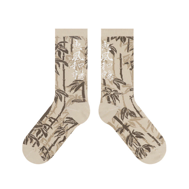 Chaussettes en coton pour femmes, motif floral, Buddha Stones , calligraphie chinoise - image 16