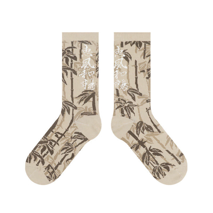Chaussettes en coton pour femmes, motif floral, Buddha Stones , calligraphie chinoise - image 16