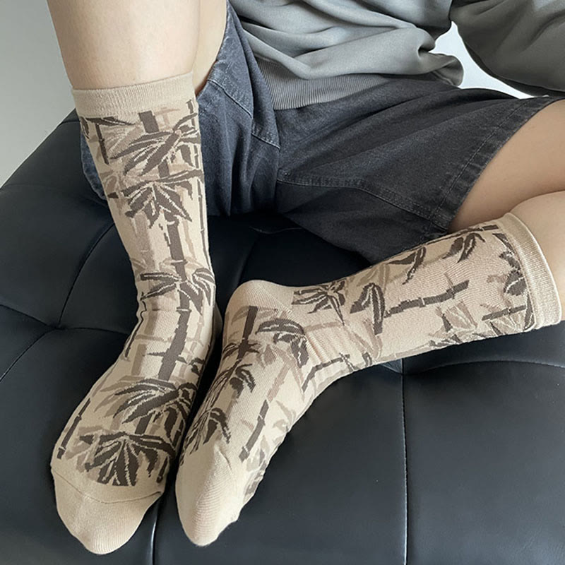 Chaussettes en coton pour femmes, motif floral, Buddha Stones , calligraphie chinoise - image 10