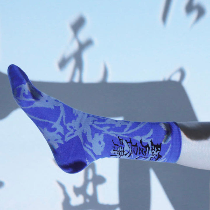 Chaussettes en coton pour femmes, motif floral, Buddha Stones , calligraphie chinoise - image 25