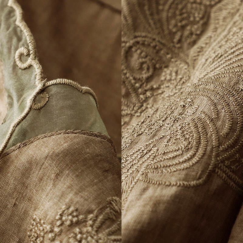 Chemise à manches mi-longues et col en V avec motif papillon Buddha Stones pour femme - image 13