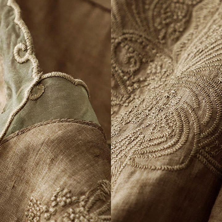 Chemise à manches mi-longues et col en V avec motif papillon Buddha Stones pour femme - image 13