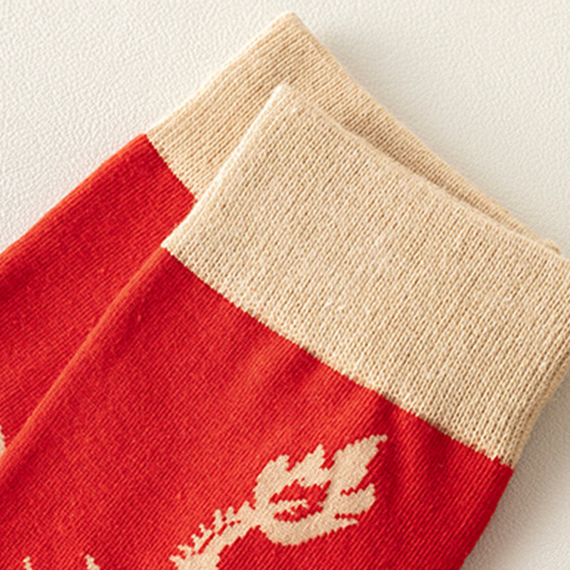 Chaussettes unisexes décontractées en coton motif dragon rouge Buddha Stones pour hommes et femmes - image 17