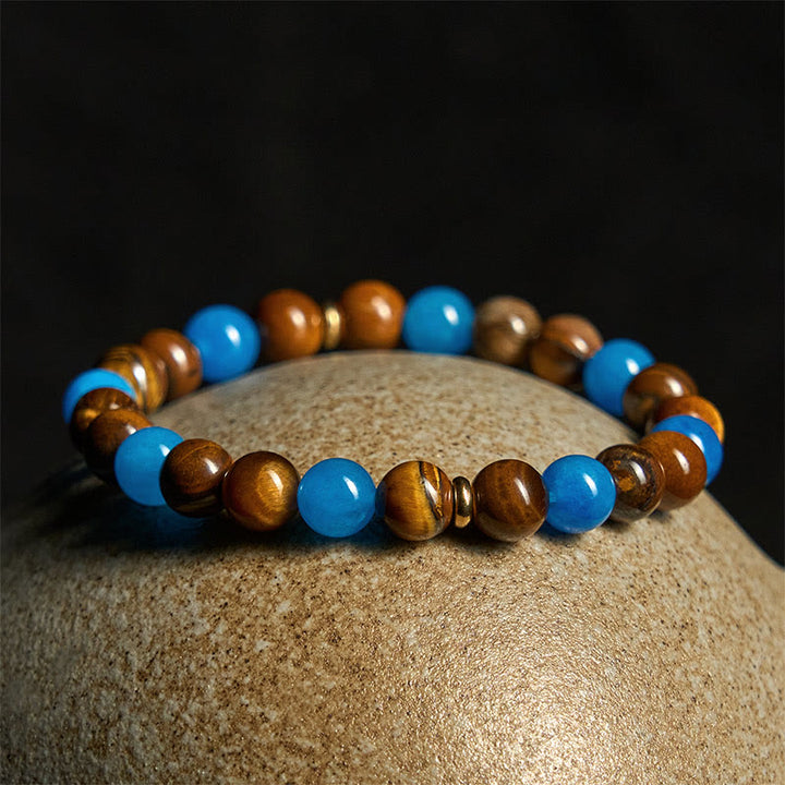 Bracelet de motivation en Buddha Stones' espacement en apatite et œil de tigre - image 3
