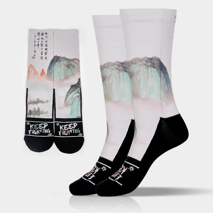 Chaussettes unisexes décontractées à motif de lotus et de Buddha Stones pour hommes et femmes - Floral Blanc - Taille unique (US 5-10,5, EU 38-44, UK/AU 5-10,5, AISA 24,5-28 cm) - image 10