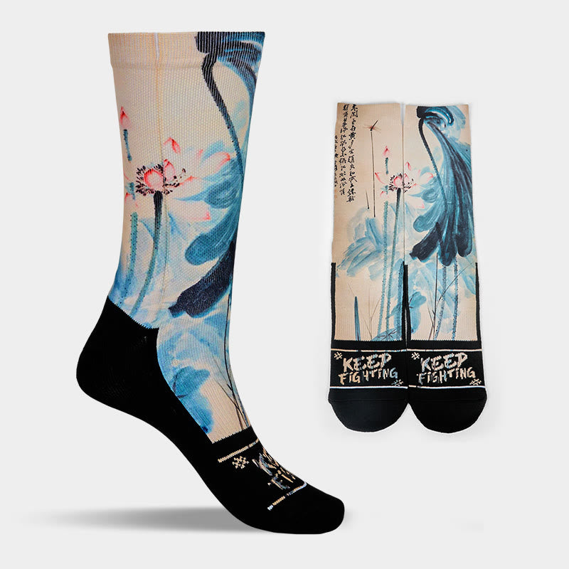 Chaussettes unisexes décontractées à motif de lotus et de Buddha Stones pour hommes et femmes - image 9