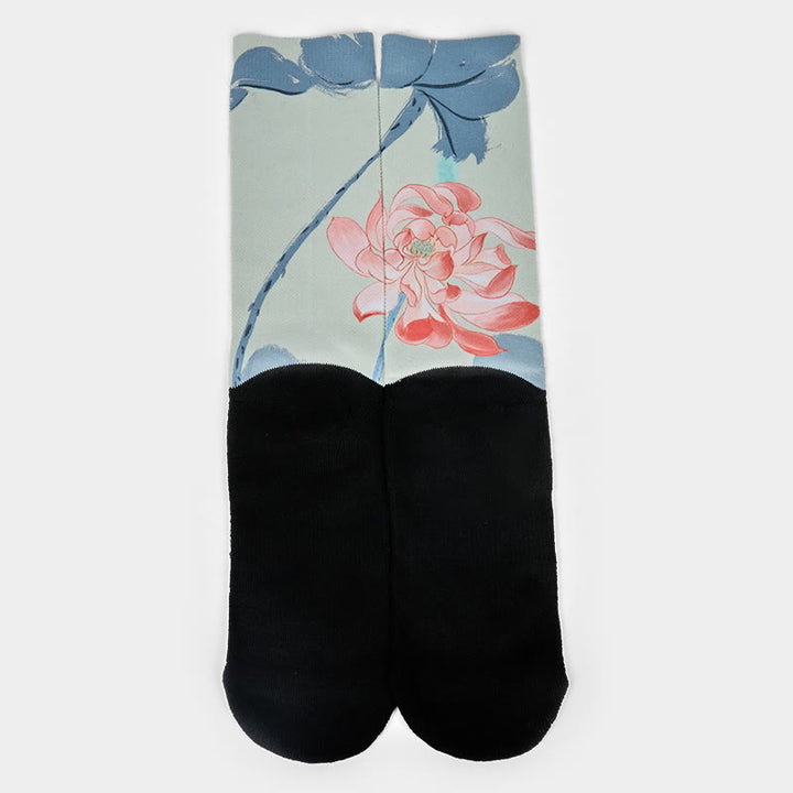 Chaussettes unisexes décontractées à imprimé Buddha Stones et Lotus pour hommes et femmes - image 1