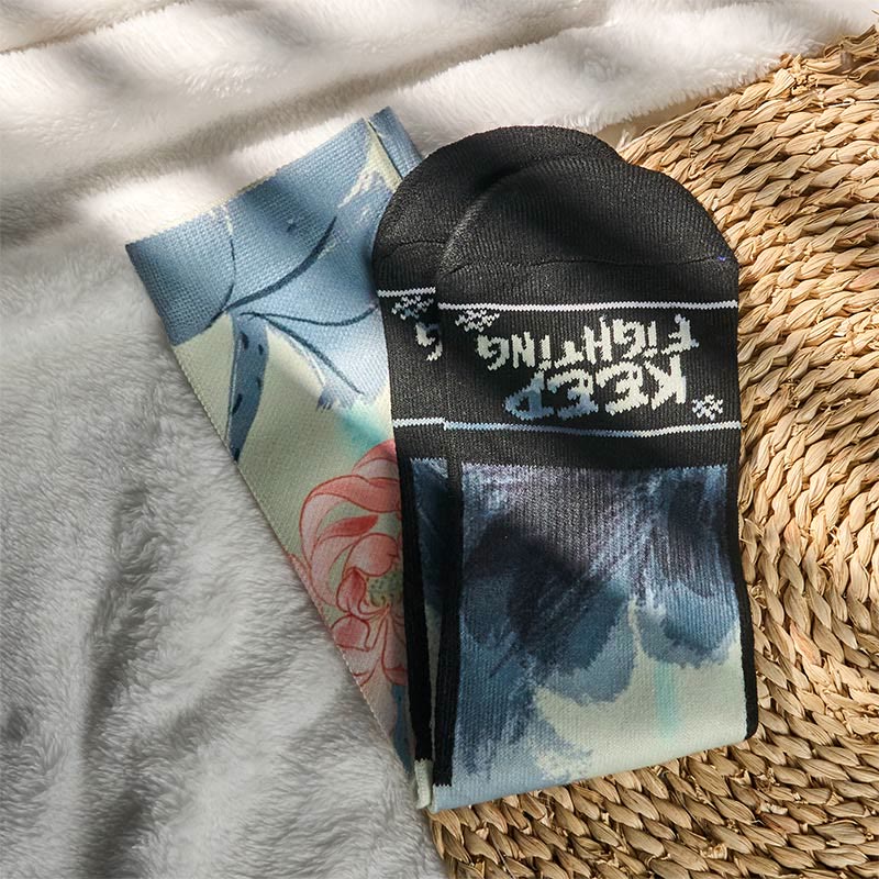 Chaussettes unisexes décontractées à imprimé Buddha Stones et Lotus pour hommes et femmes - image 4