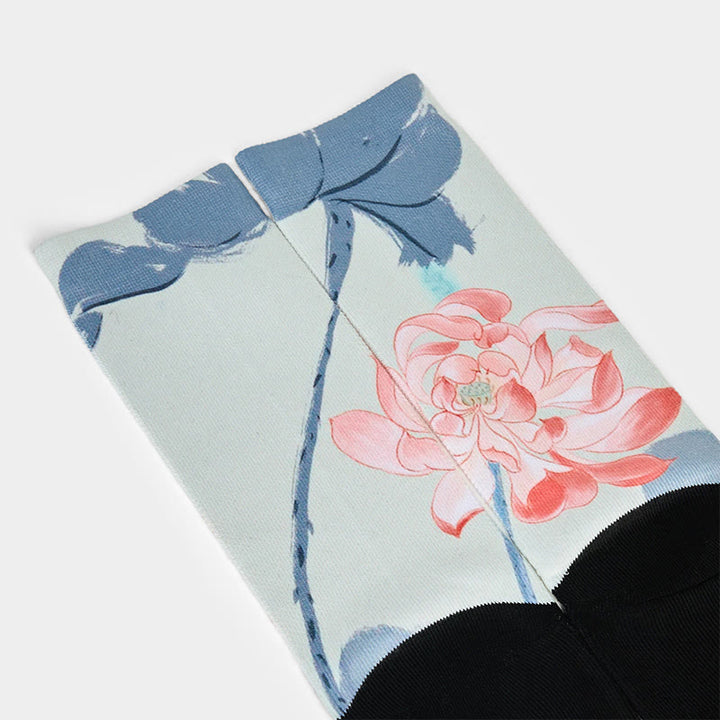 Chaussettes unisexes décontractées à imprimé Buddha Stones et Lotus pour hommes et femmes - image 2