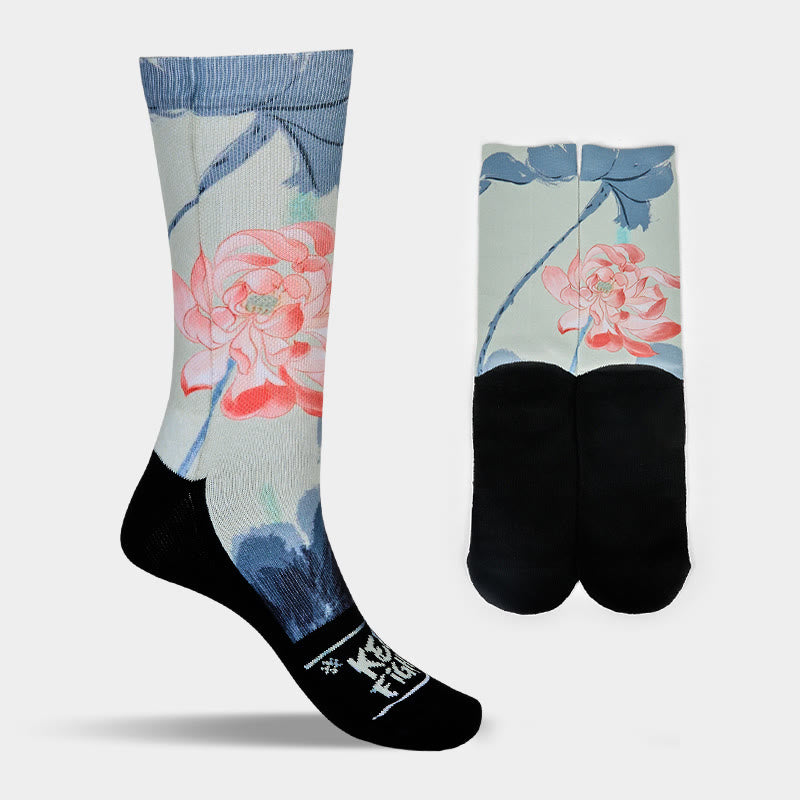 Chaussettes unisexes décontractées à imprimé Buddha Stones et Lotus pour hommes et femmes - image 8