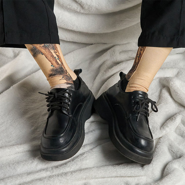 Chaussettes unisexes décontractées à motif de Buddha Stones , grue blanche, pins, montagnes, pour hommes et femmes - image 7