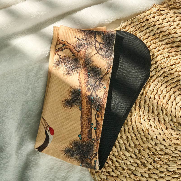 Chaussettes unisexes décontractées à motif de Buddha Stones , grue blanche, pins, montagnes, pour hommes et femmes - image 4