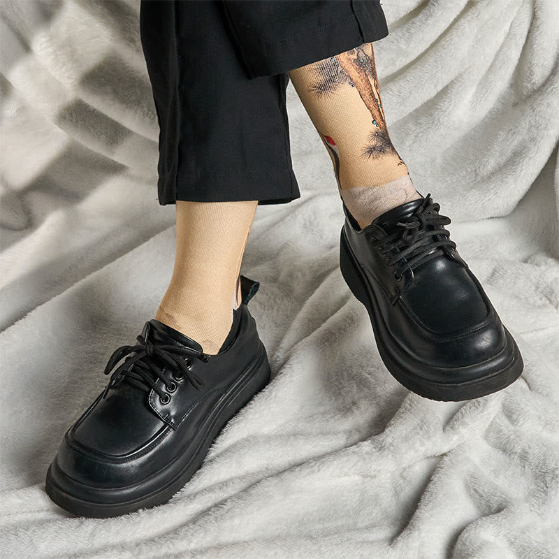 Chaussettes unisexes décontractées à motif de Buddha Stones , grue blanche, pins, montagnes, pour hommes et femmes - image 6