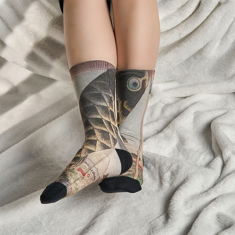 Buddha Stones unisexes décontractées à motif de poisson Koi du Mont Fuji pour hommes et femmes - image 6