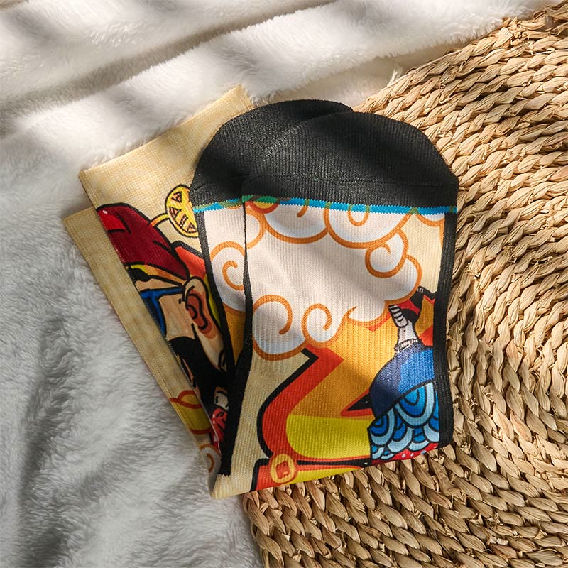 Chaussettes unisexes décontractées Buddha Stones God Of Wealth Red Envelopes Lingot Micro Crew pour hommes et femmes - image 3