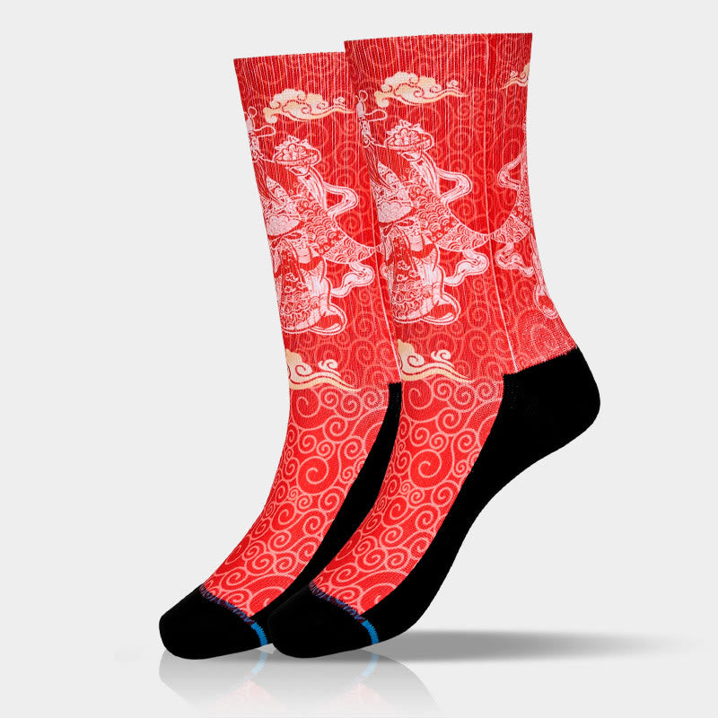 Chaussettes unisexes décontractées à motif Buddha Stones et nuages de bon augure pour homme et femme - image 9