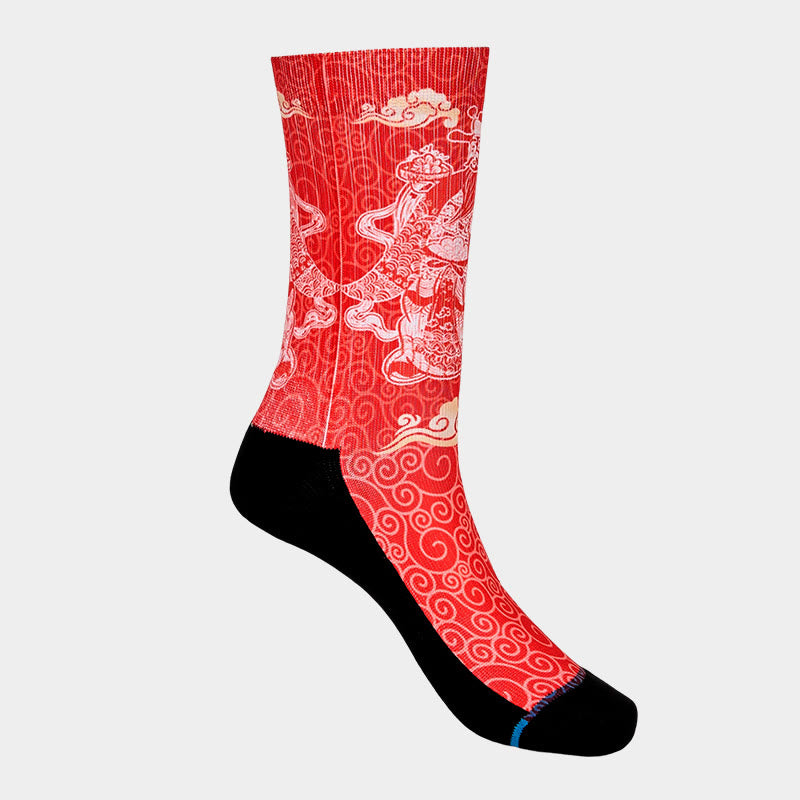 Chaussettes unisexes décontractées à motif Buddha Stones et nuages de bon augure pour homme et femme - image 7
