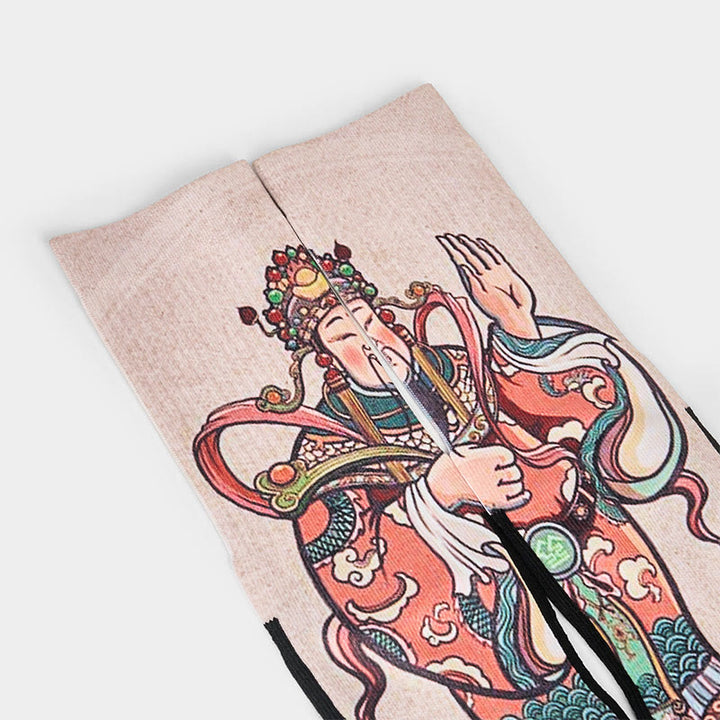 Chaussettes unisexes décontractées à imprimé Buddha Stones et Dieu de la richesse Ruyi pour hommes et femmes - image 2