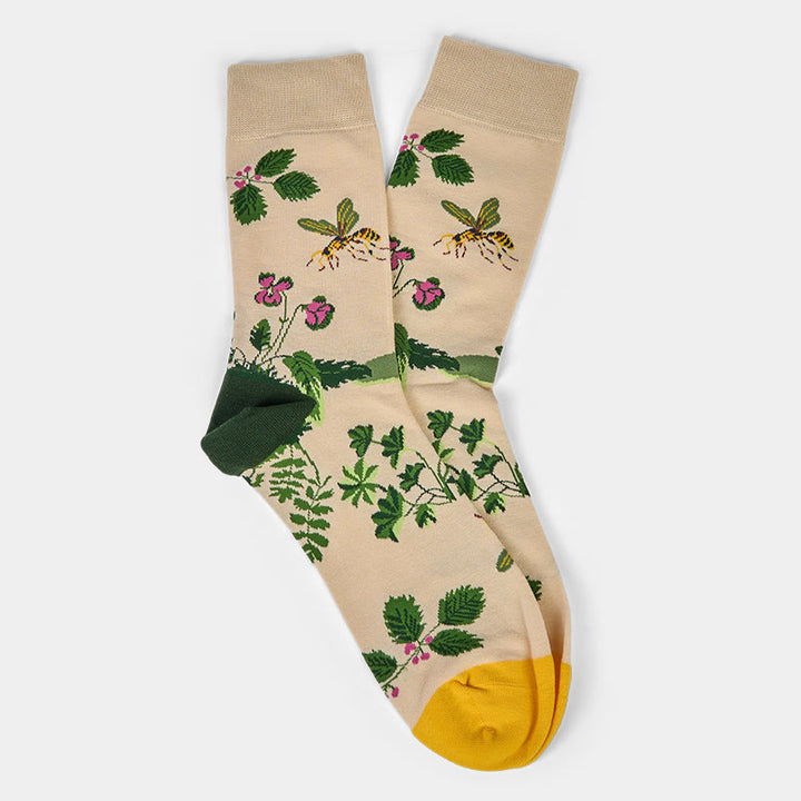 Chaussettes unisexes en coton pour homme et femme, motif Buddha Stones, abeilles, grenouilles et feuilles - image 5