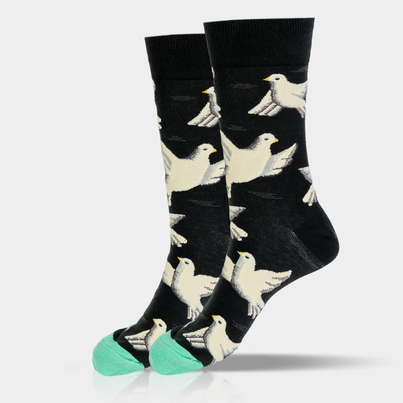 Chaussettes unisexes en coton à motif Buddha Stones Doves pour hommes et femmes - image 6